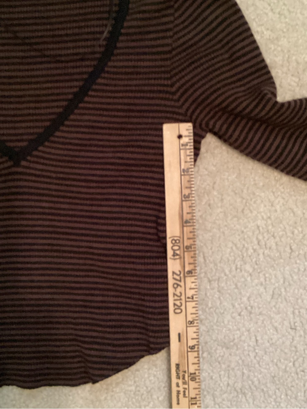 L. A. Hearts Ladies V-Neck Black/ Brown Stripe Long Sleeve Pullover Top Size M - Picture 6 of 7